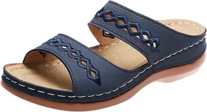 Orthopedic Sandals For Women,Women's Sandals Wedge Massage Roman Casual Sandals Women's Slide Gladiator Sandals For Women Wedge
