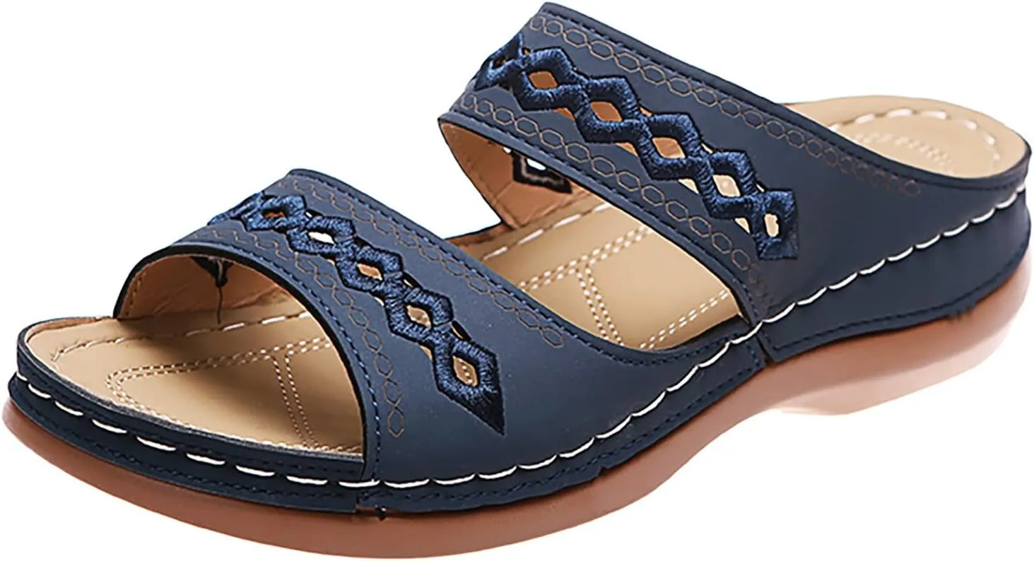 Orthopedic Sandals For Women,Women's Sandals Wedge Massage Roman Casual Sandals Women's Slide Gladiator Sandals For Women Wedge