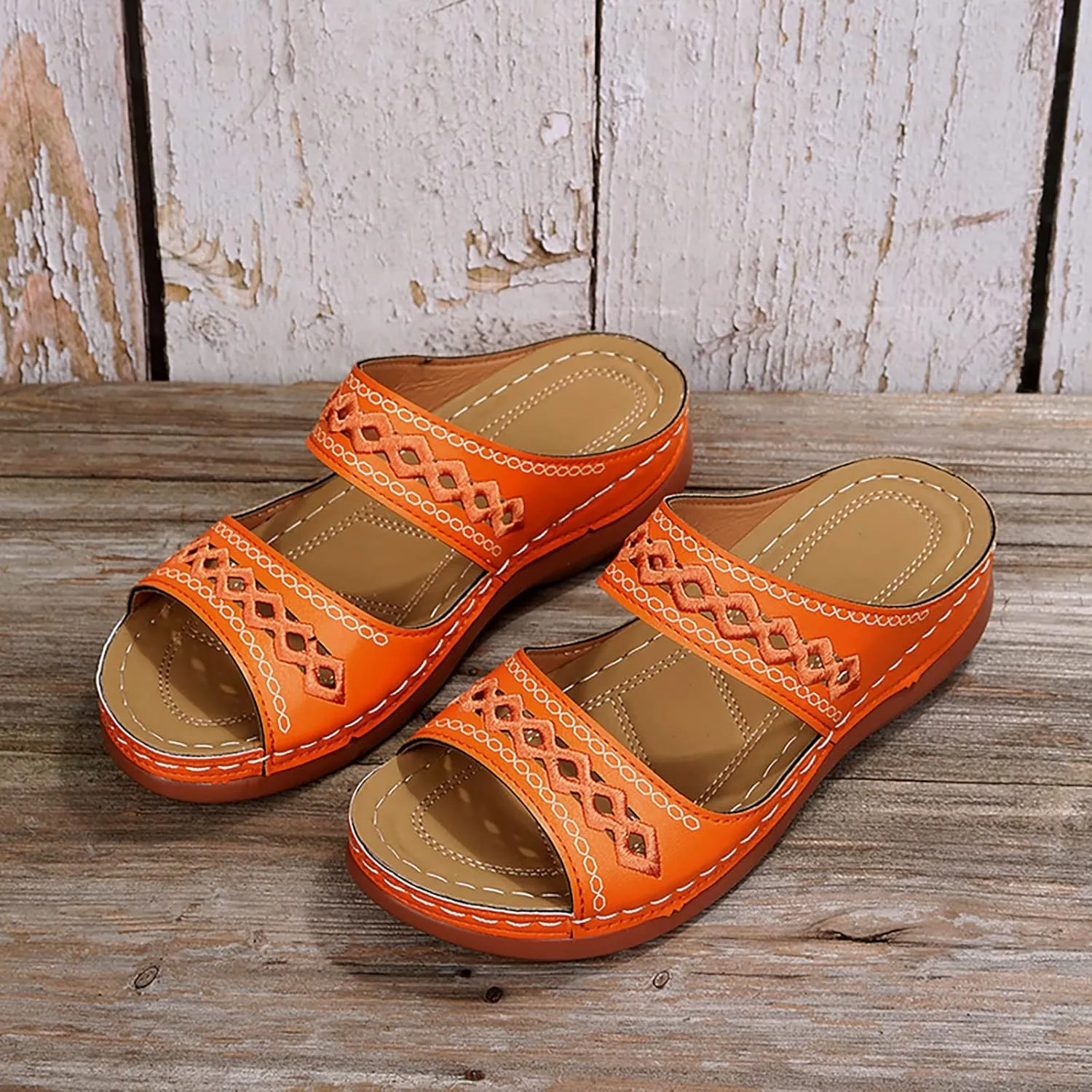 Orthopedic Sandals For Women,Women's Sandals Wedge Massage Roman Casual Sandals Women's Slide Gladiator Sandals For Women Wedge