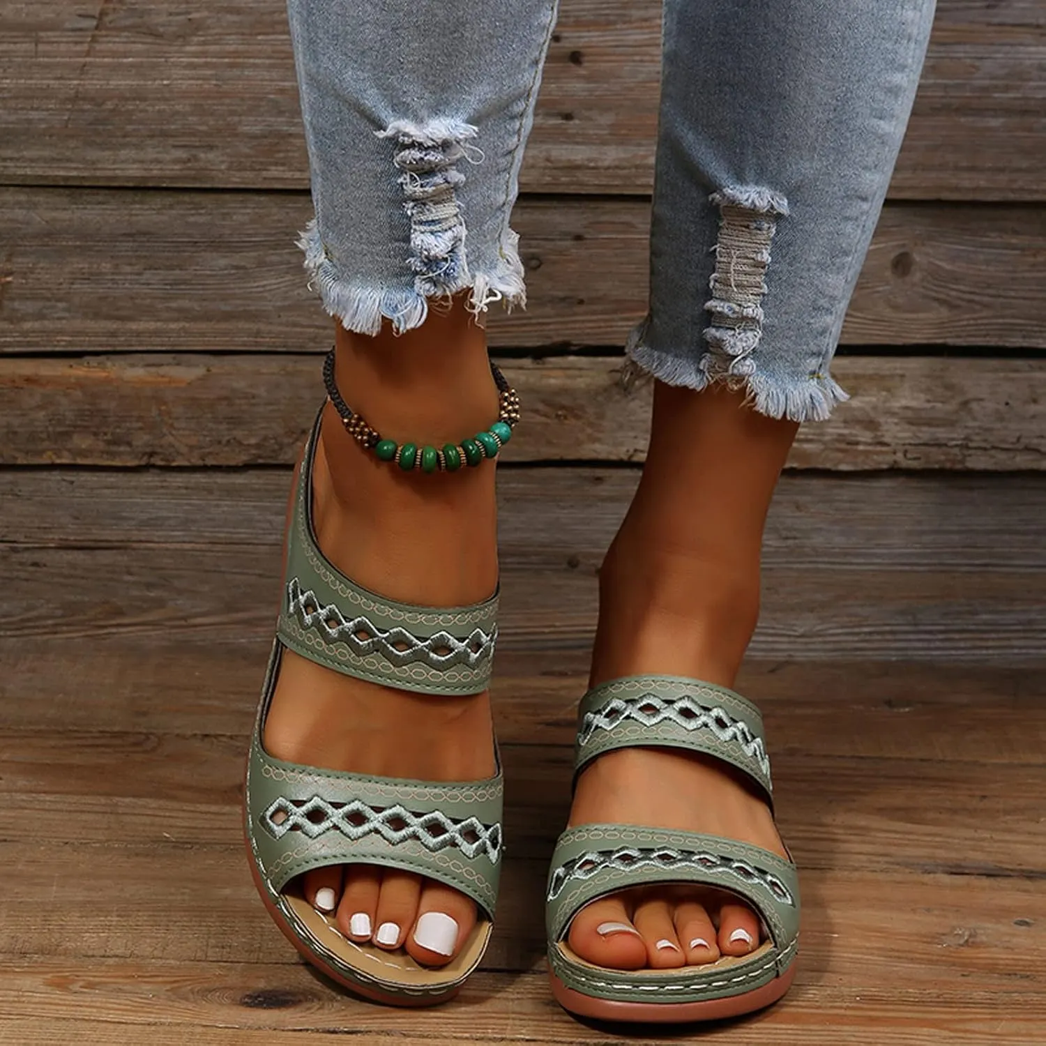 Orthopedic Sandals For Women,Women's Sandals Wedge Massage Roman Casual Sandals Women's Slide Gladiator Sandals For Women Wedge