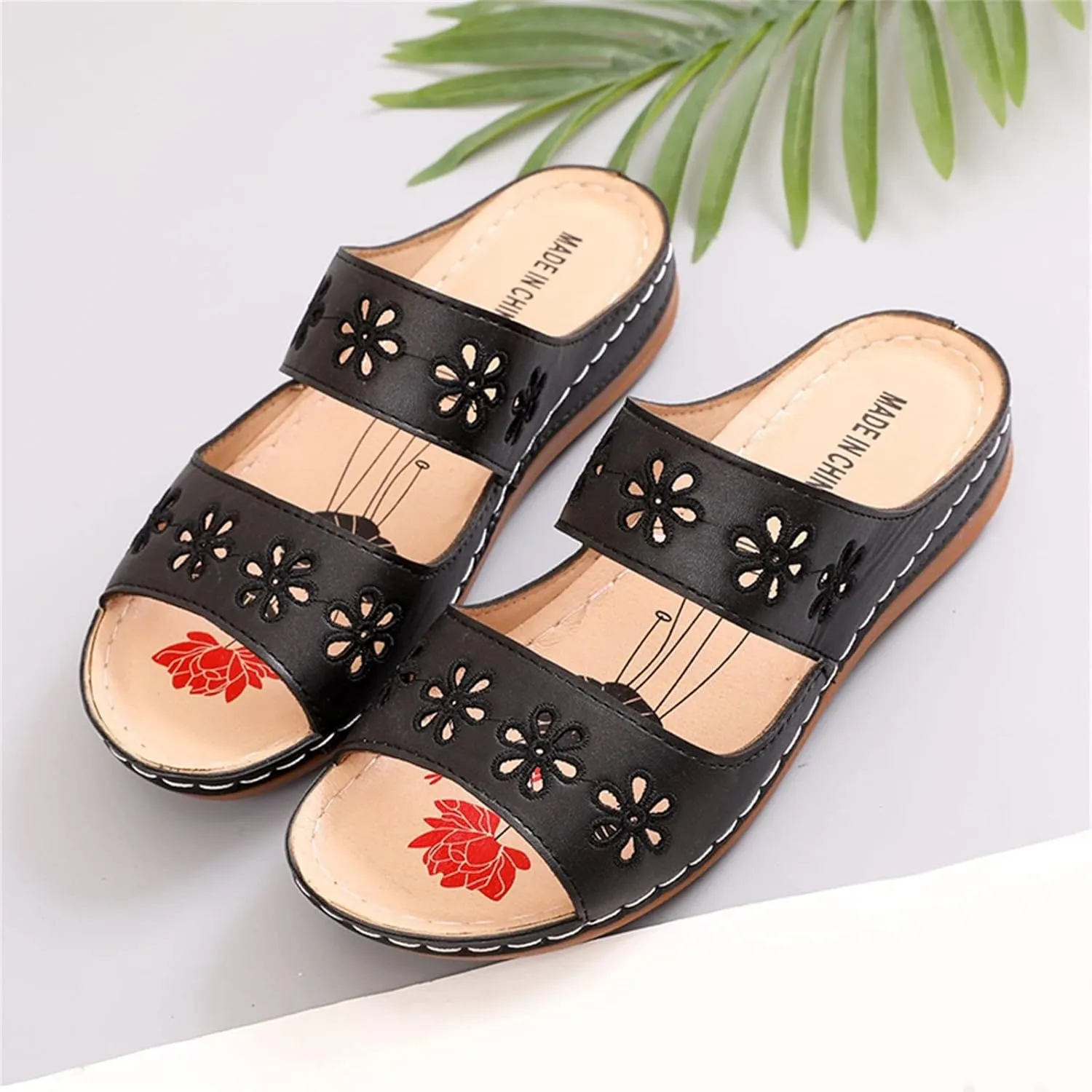 Orthopedic Summer Slides for Women with Arch Support Comfortable Walking Shoes Lightweight Adjustable Straps Beach Casual Outdoor Recovery Sandals