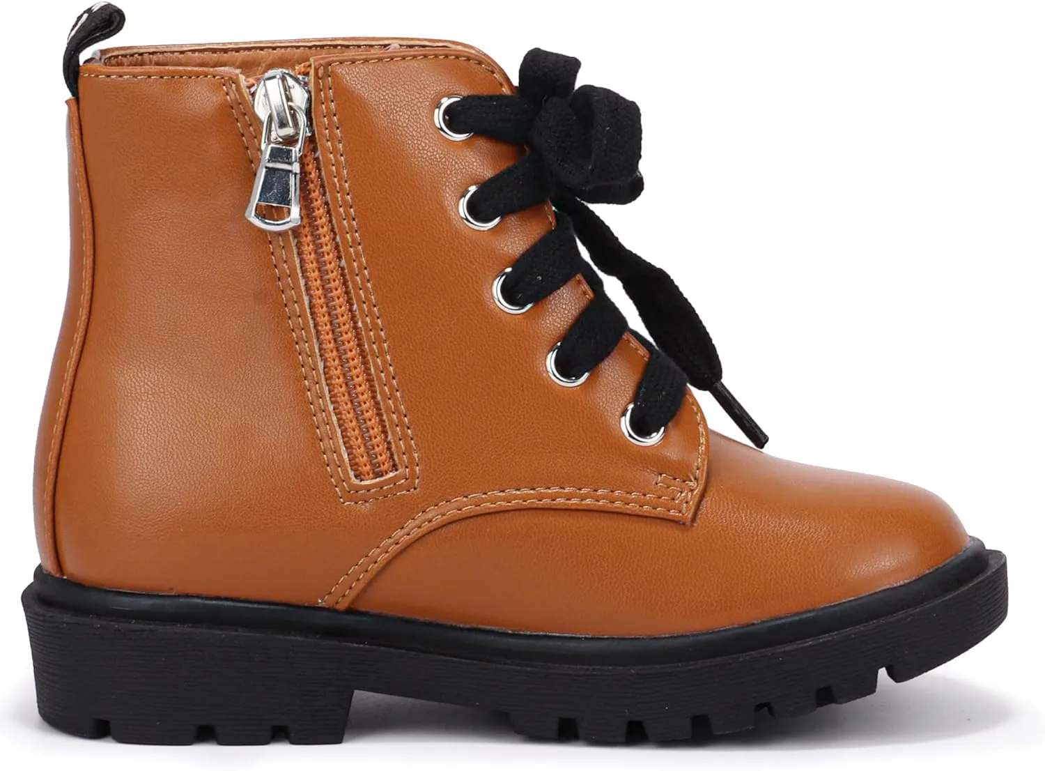 PANDANINJIA Christina Boys Girls Short Ankle Boots Fashion Dress Booties Waterproof Combat Shoes with Zipper for Toddler Little Kid
