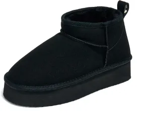 PepStep Ankle Platform Boots for Women or Ladies - Faux Suede Upper - Memory Foam Insole and Faux Lamb Fur Lining