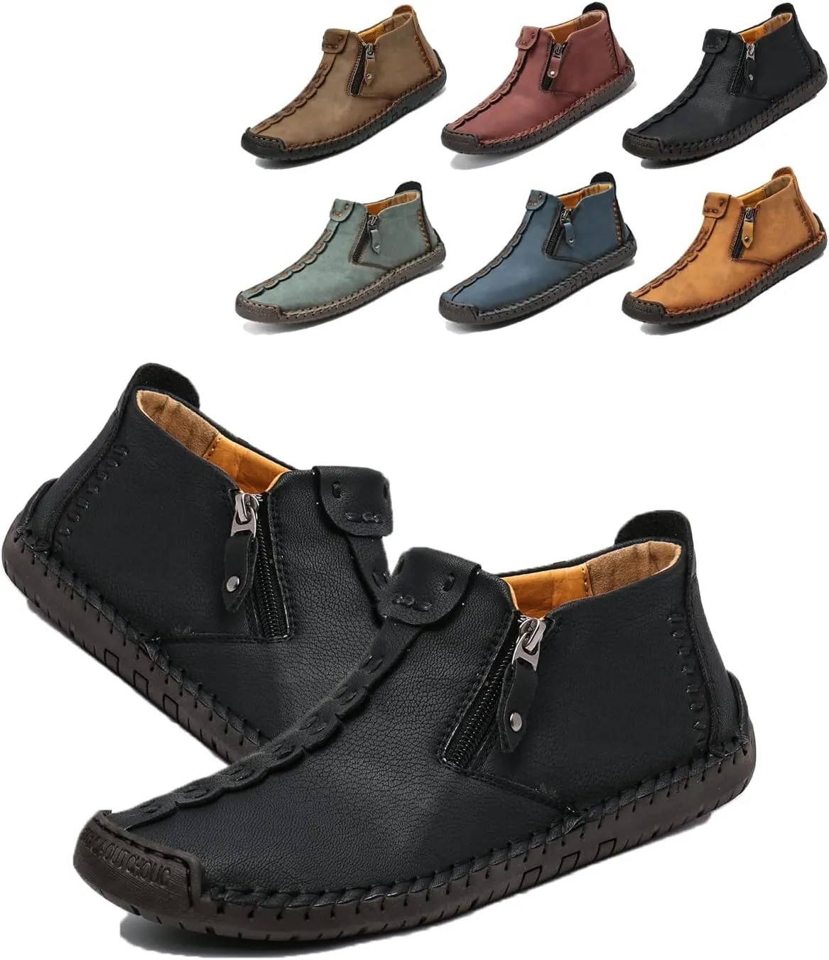 Phanile Mens Shoes,Phanile Mens Walking,Men's Outdoor Comfy Arch Support Waterproof Walking Shoes, Orthopedic Sneakers Breathable and Light & Non-Slip Handmade Casual Loafers