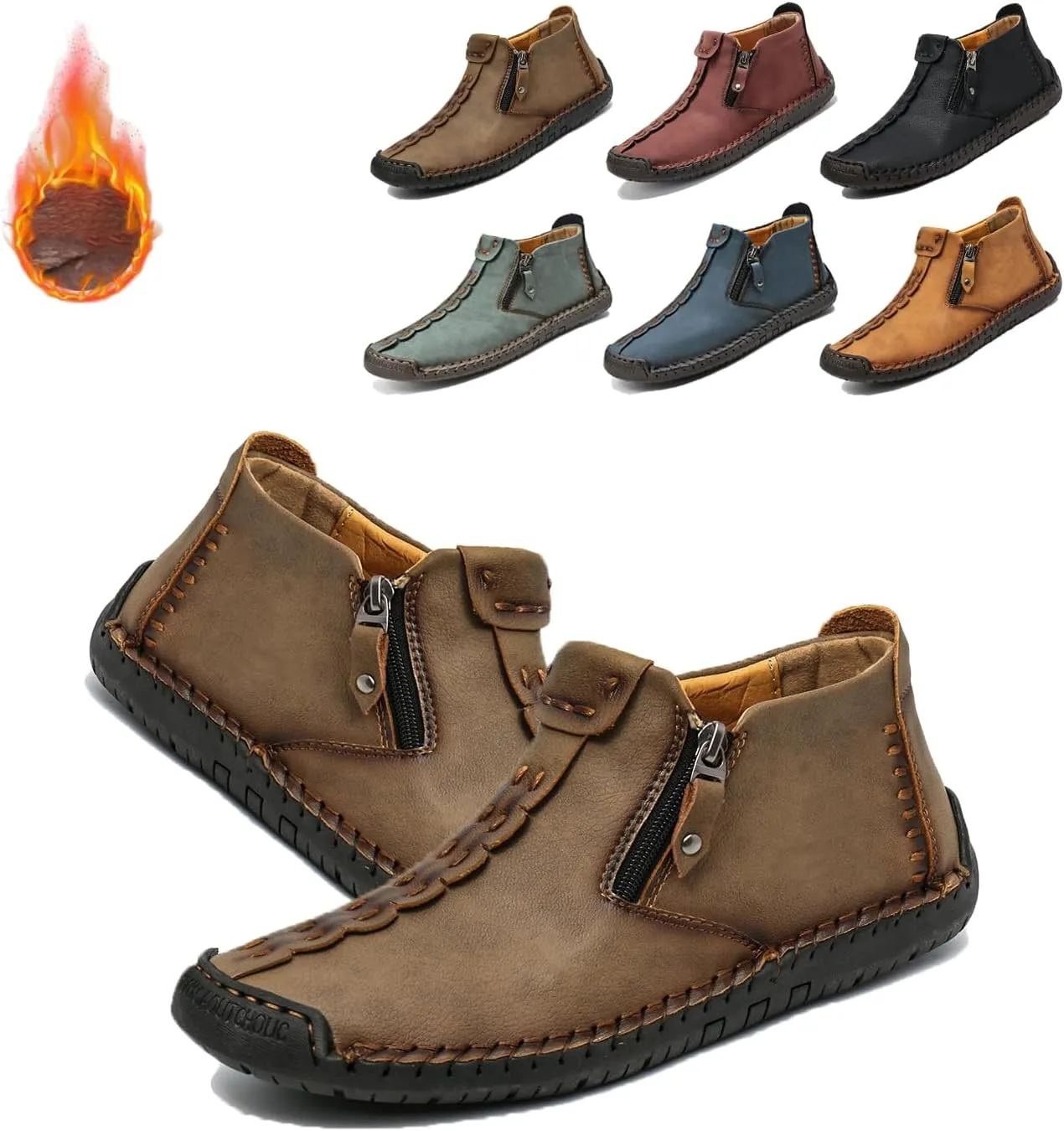 Phanile Mens Shoes,Phanile Mens Walking,Men's Outdoor Comfy Arch Support Waterproof Walking Shoes, Orthopedic Sneakers Breathable and Light & Non-Slip Handmade Casual Loafers