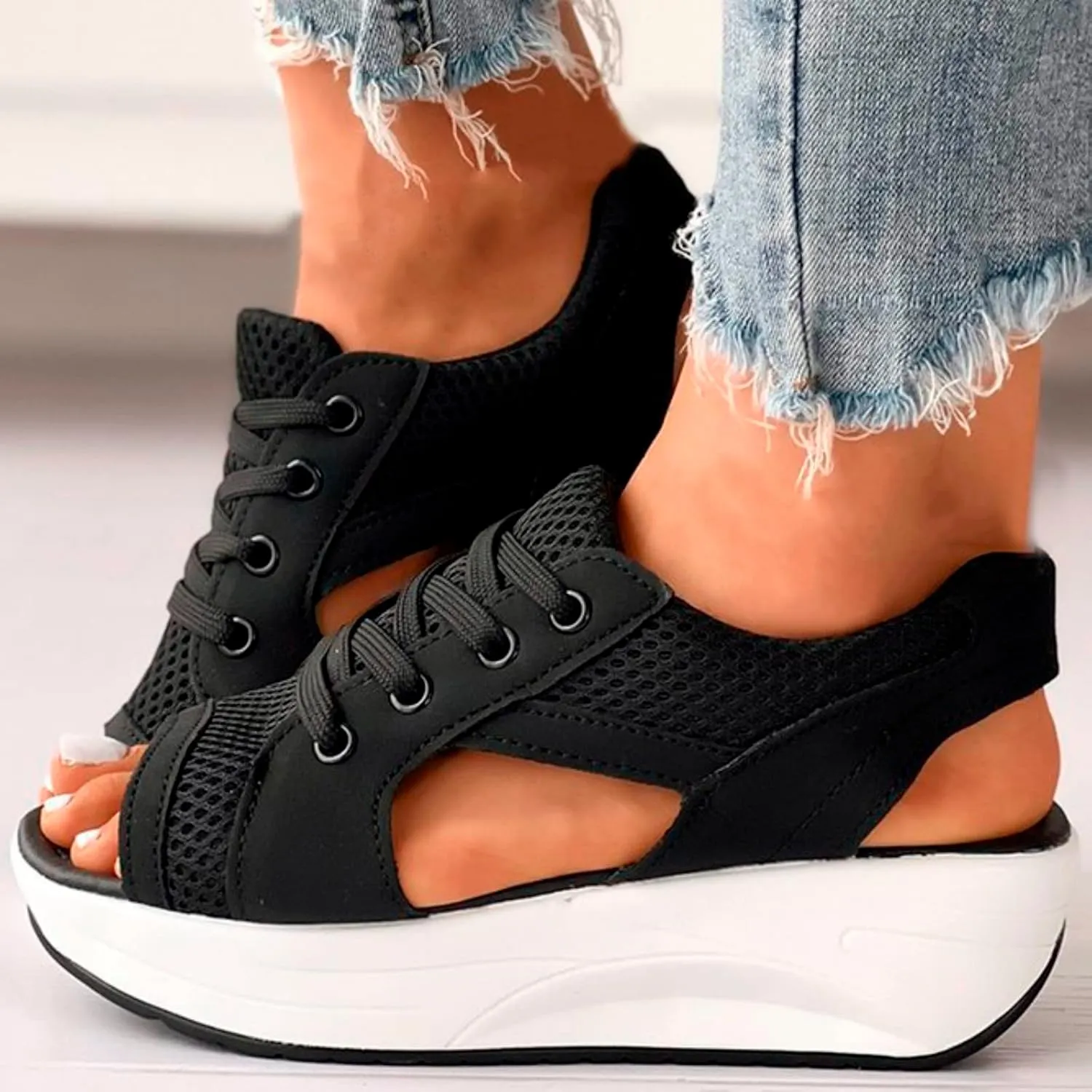 Platform Sandals for Women Open Toe Sports Orthopedic Sandal Comfortable Walking Shoes Sport Slingback Wedges Shoe