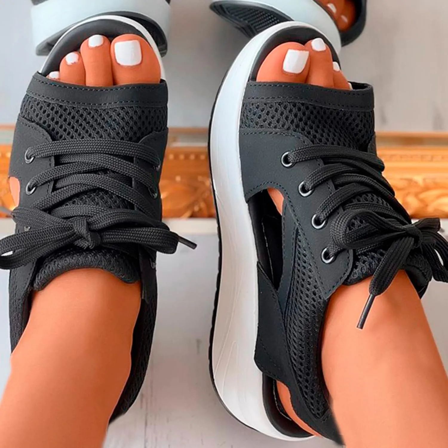 Platform Sandals for Women Open Toe Sports Orthopedic Sandal Comfortable Walking Shoes Sport Slingback Wedges Shoe
