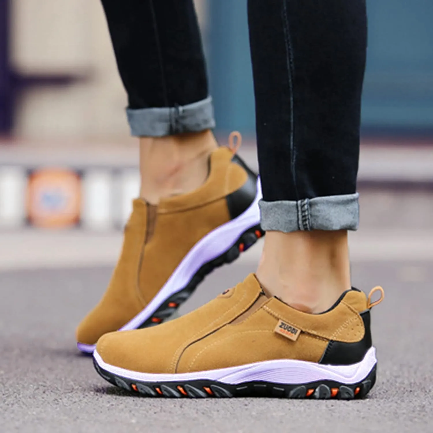 Platform Sneakers for Women Wide Width Slip On Walking Shoes with Arch Support Women Slip On Shoes Wide Feet Women's Fashion Sneakers Red Zapatos Sin Cordones para Mujer Verde Militar