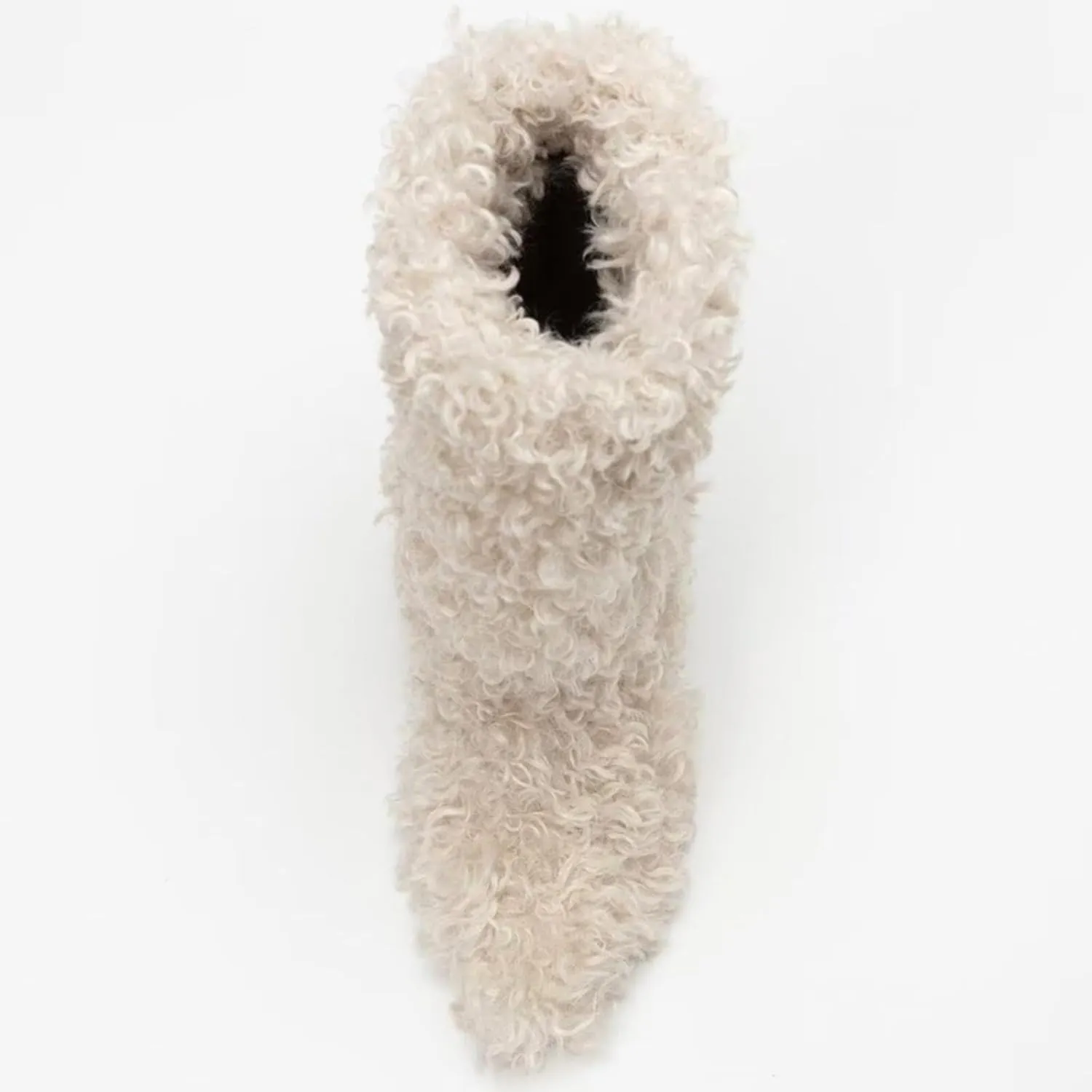 Pointed Thick Heel Fur Boots,Sleeve Casual Snow Boots,Pigskin Lining,Tendon Sole,PU Boot Shaft,Suitable for All Occasions Wool Boots