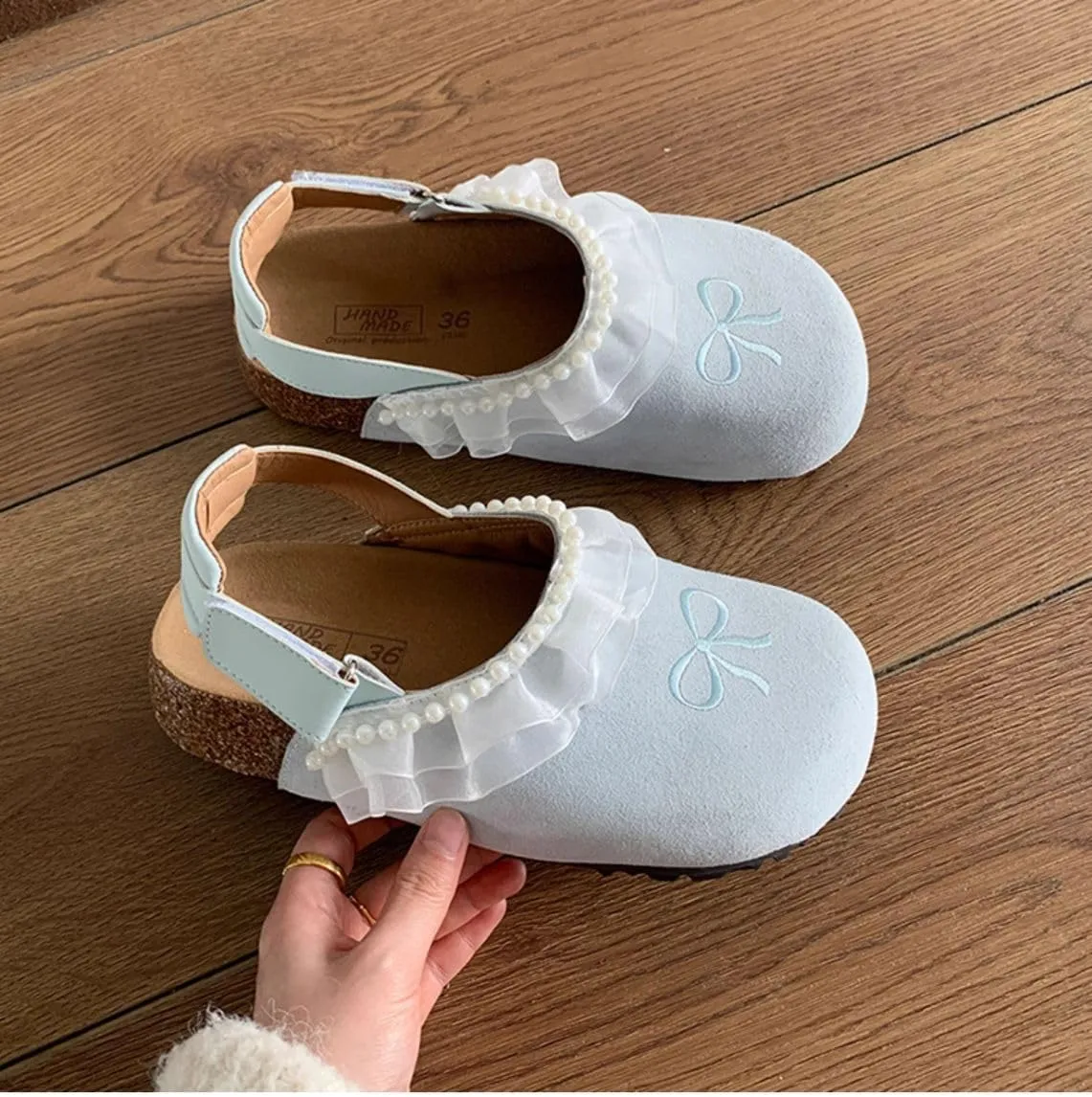 Potato Shoes with Back Strap Clogs Mules Ballet Flat Slip on Sandals Standing All Day Women Slippers Preppy Girls - Cute Causal Comfortable Walking Lightweight Running Trendy Tennis & Racquet Sport