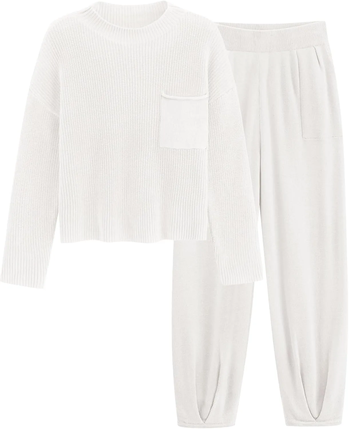 PRETTYGARDEN Women's Winter 2 Piece Sweater Set Casual Pullover Top High Waisted Sweatpants Tracksuit Lounge Outfits