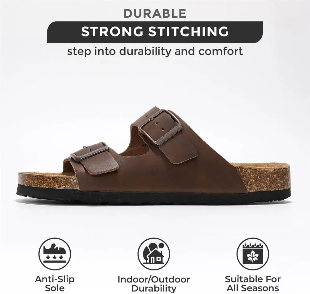 Project Cloud Genuine Leather Flat Sandals Women Beach Essentials Womens Sandals Memory Foam Vacation Essentials Slides for Women Footwear (Venita)
