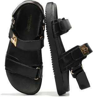 Project Cloud Genuine Leather Platform Sandals Women Footwear - Comfortable and Adjustable Strappy Summer Sandals for Women 2025 - Memory Foam and Non-Slip Slingback Beach Slides (Mona)