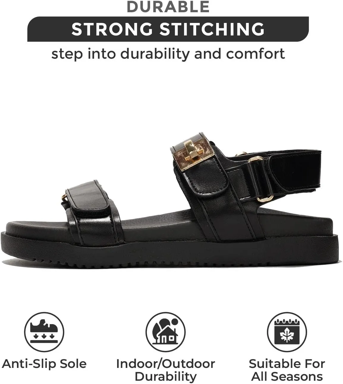 Project Cloud Genuine Leather Platform Sandals Women Footwear - Comfortable and Adjustable Strappy Summer Sandals for Women 2025 - Memory Foam and Non-Slip Slingback Beach Slides (Mona)