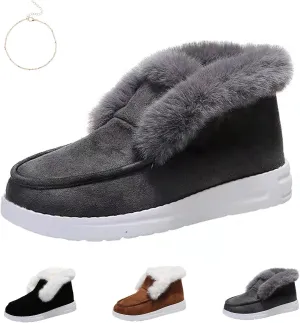 Pubyfun Senior Comfy Winter Ankle Boots Women, Waterproof Winter Boots With Anklet, Ladies Warm and Comfortable Casual Snow Boots