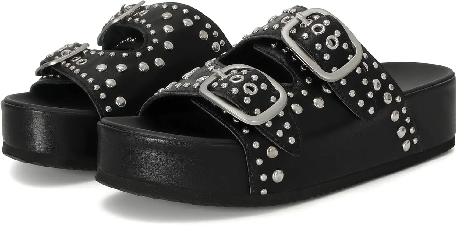 Raffia Sandals for Women Platform Slide Sandals Espadrille Adjustable Double Buckle Summer Comfortable Cute Woven Casual Beach Shoes