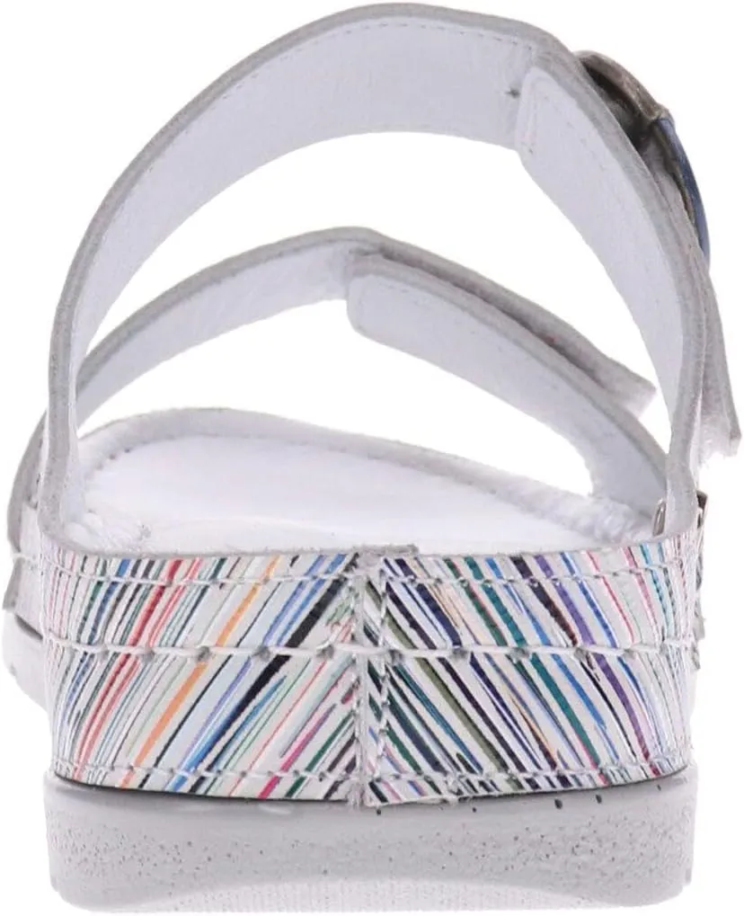 Revere Palma Women's Slide Sandals - Premium Leather - Contoured Footbed with Arch Support - Adjustable Straps with Oversized Square Buckle - Lug Sole