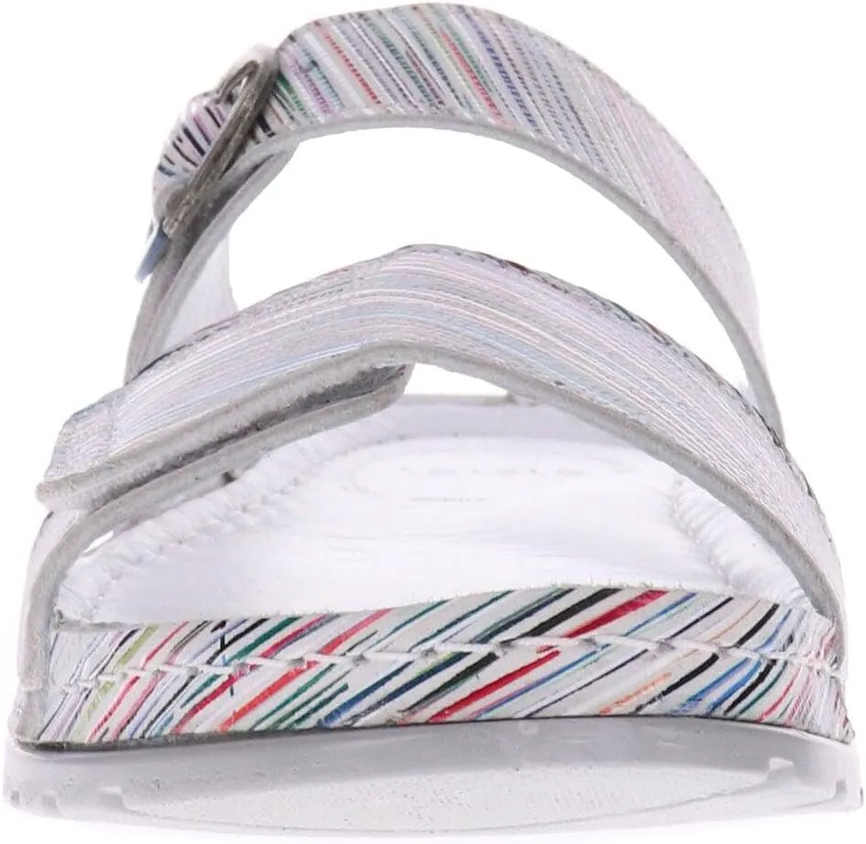 Revere Palma Women's Slide Sandals - Premium Leather - Contoured Footbed with Arch Support - Adjustable Straps with Oversized Square Buckle - Lug Sole