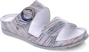Revere Palma Women's Slide Sandals - Premium Leather - Contoured Footbed with Arch Support - Adjustable Straps with Oversized Square Buckle - Lug Sole