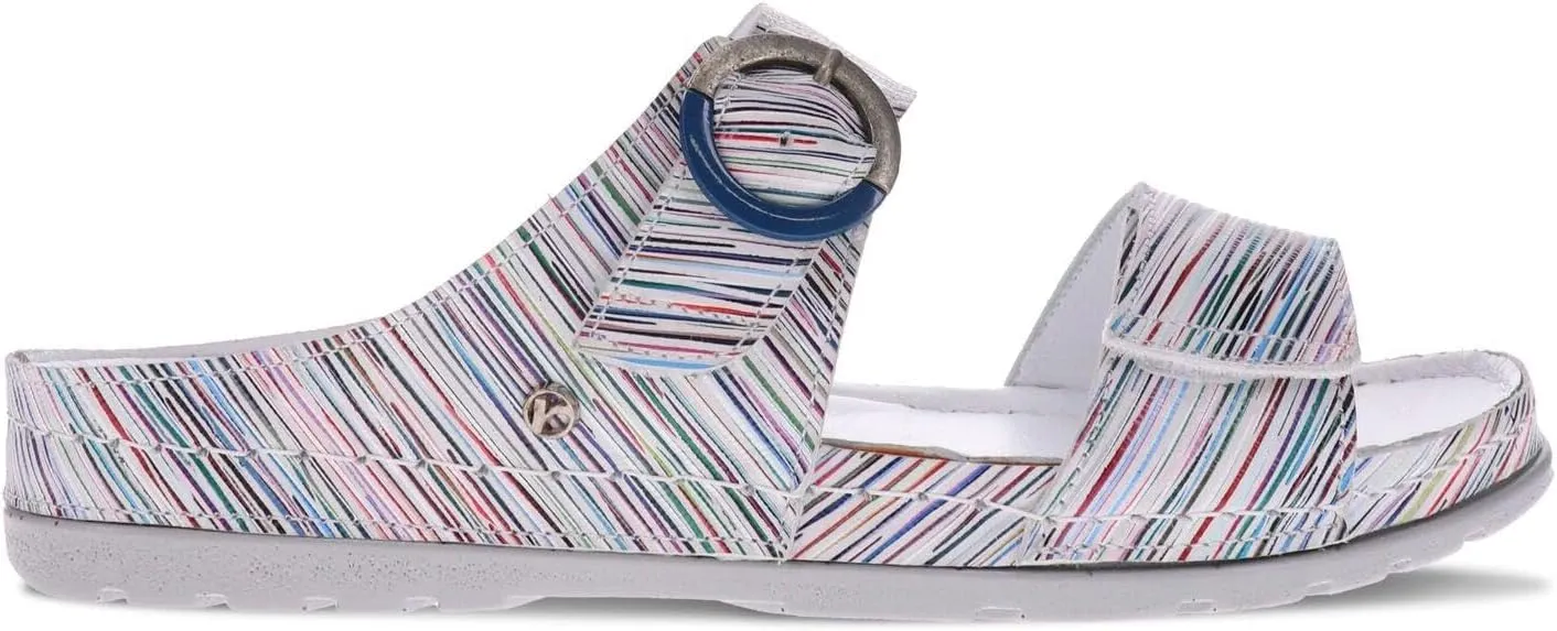 Revere Palma Women's Slide Sandals - Premium Leather - Contoured Footbed with Arch Support - Adjustable Straps with Oversized Square Buckle - Lug Sole