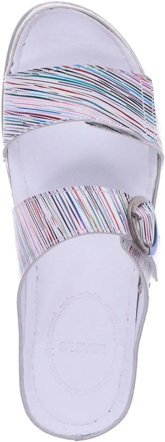Revere Palma Women's Slide Sandals - Premium Leather - Contoured Footbed with Arch Support - Adjustable Straps with Oversized Square Buckle - Lug Sole