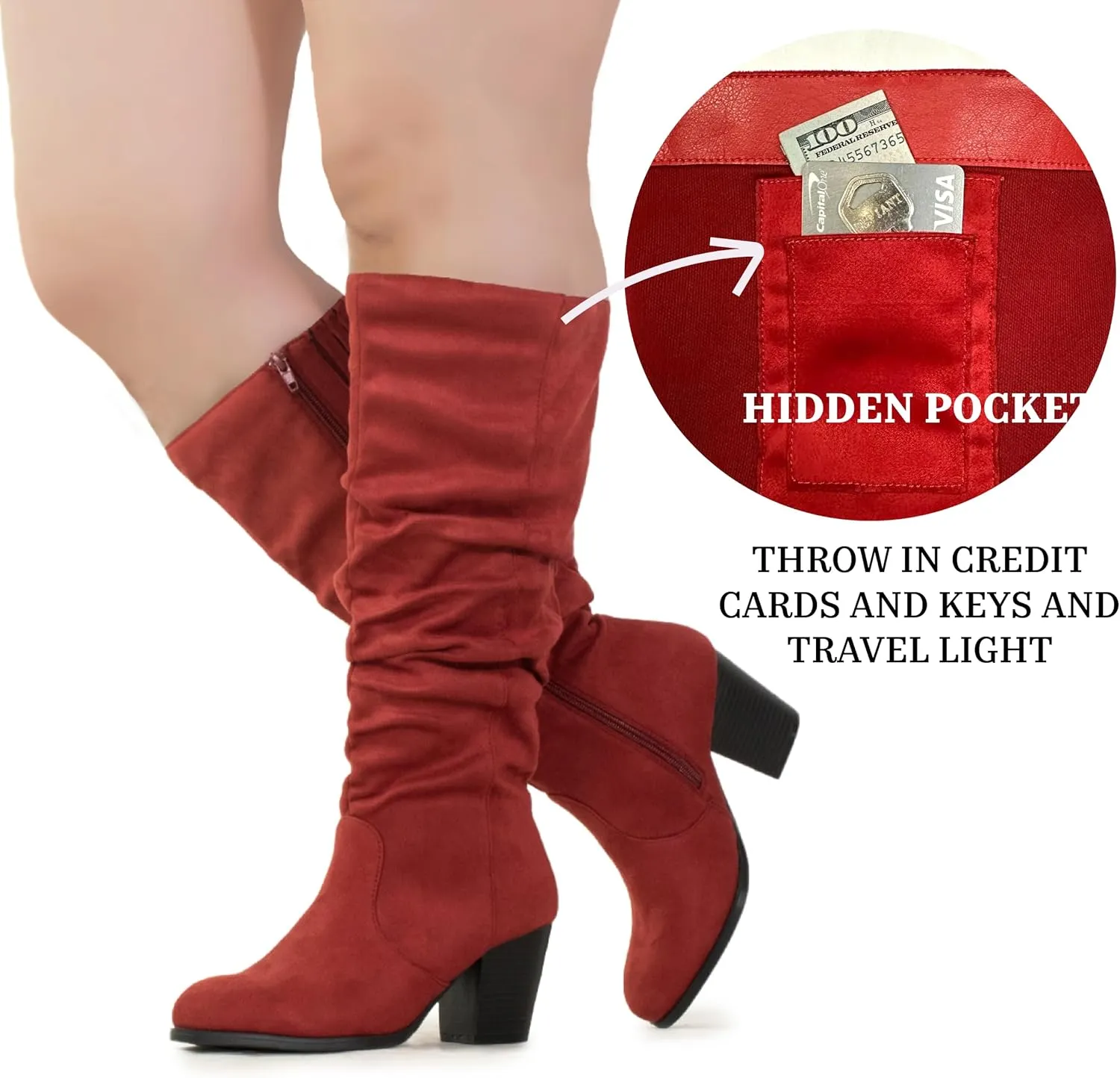 RF ROOM OF FASHION Women's WIDE CALF Slouchy Knee High Boots