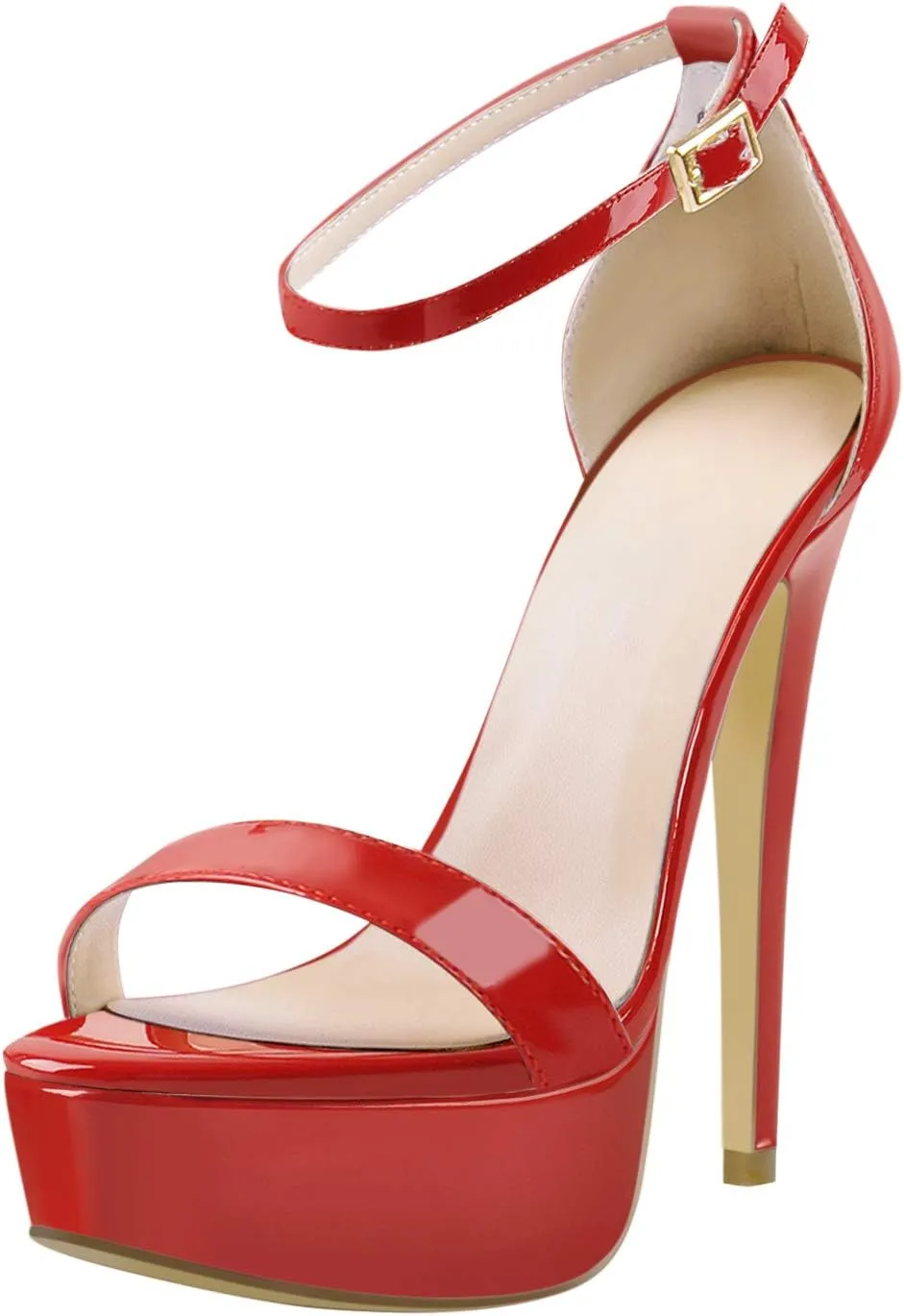 richealnini Women's Crisscross Platform Stilettos High Heel Sandals