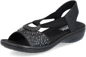 Rieker 60880 Regina Women's Strap Sandals – Classic and Stylish Design with Wide Supportive Straps, Elastic Insert, Lightweight and Shock-Absorbing Comfort for All-Day Wear