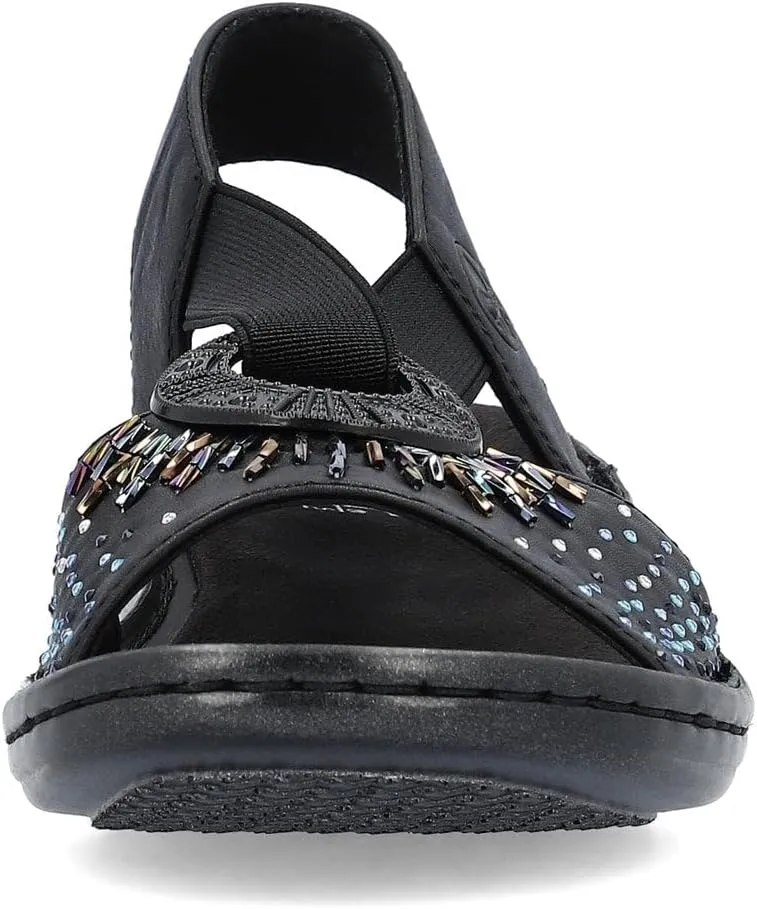 Rieker 60880 Regina Women's Strap Sandals – Classic and Stylish Design with Wide Supportive Straps, Elastic Insert, Lightweight and Shock-Absorbing Comfort for All-Day Wear