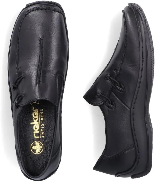 Rieker L1751 Celia Leather Slip-On Women’s Shoes - Comfortable High-Coverage Loafers with Elegant Stitch Detailing, Anti-Stress and Flexible Everyday Support