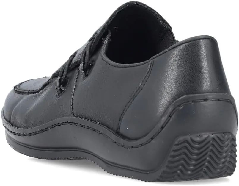 Rieker L1751 Celia Leather Slip-On Women’s Shoes - Comfortable High-Coverage Loafers with Elegant Stitch Detailing, Anti-Stress and Flexible Everyday Support