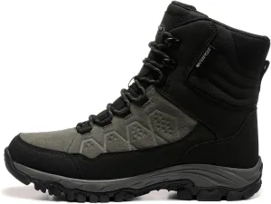 ROCKMARK Men's Warm Snow Boots, Fur Lined Waterproof Winter Shoes, Outdoor Anti-Slip Lightweight Snow Boots