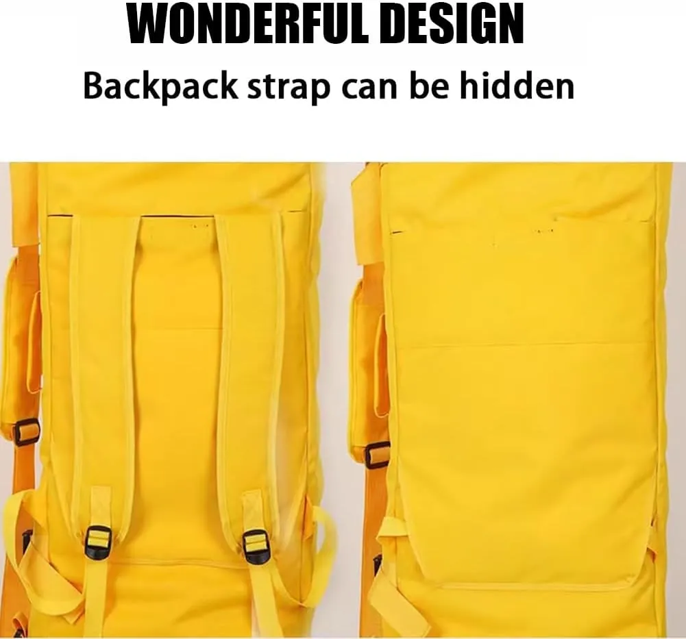 Rolling Nylon Ski Gear Backpack, Mobile Professional Ski Boot Bag Backpack, Large Capacity Travel Backpack for Ski & Snowboard Boots,Ski Luggage Backpack, Snowboard Gear Carrier