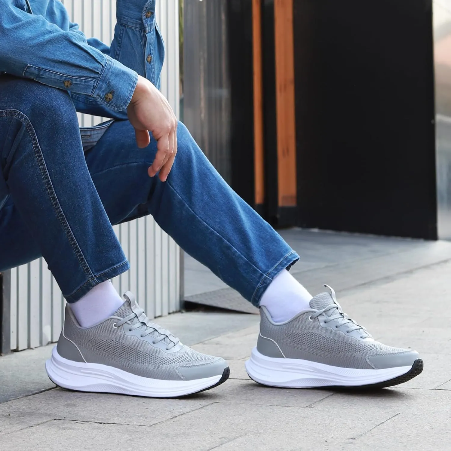 Running Shoes for Men Slip On Walking Shoes Tennis Gym Workout Shoes Breathable Non Slip Cushioning Sneakers