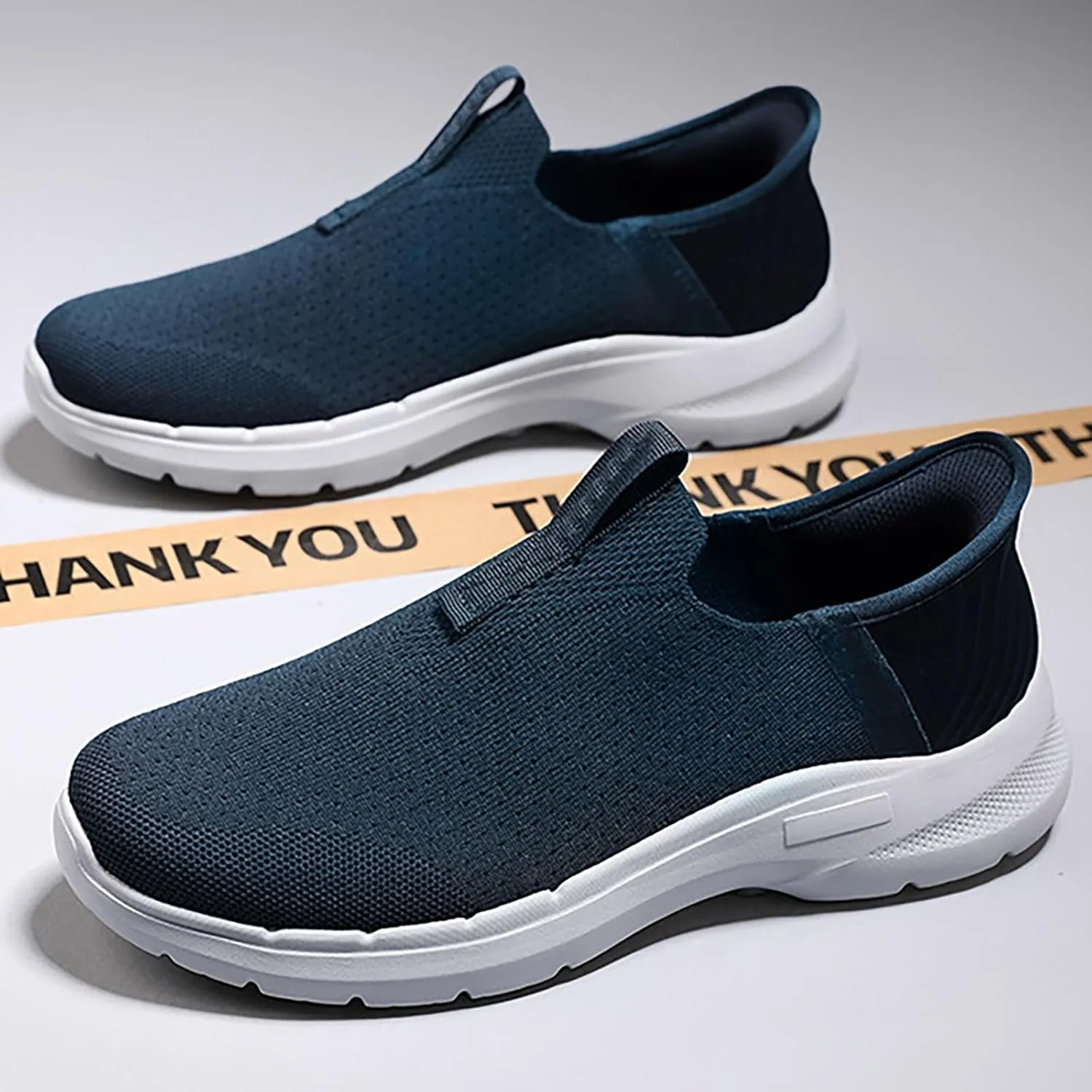 Running Shoes for Men Wide Feet Brown Casual Shoes White Sneakers Women's Soft Sole Mesh Comfort Orthopedic Waterproof Tennis Shoe Loafers Casual Slip On
