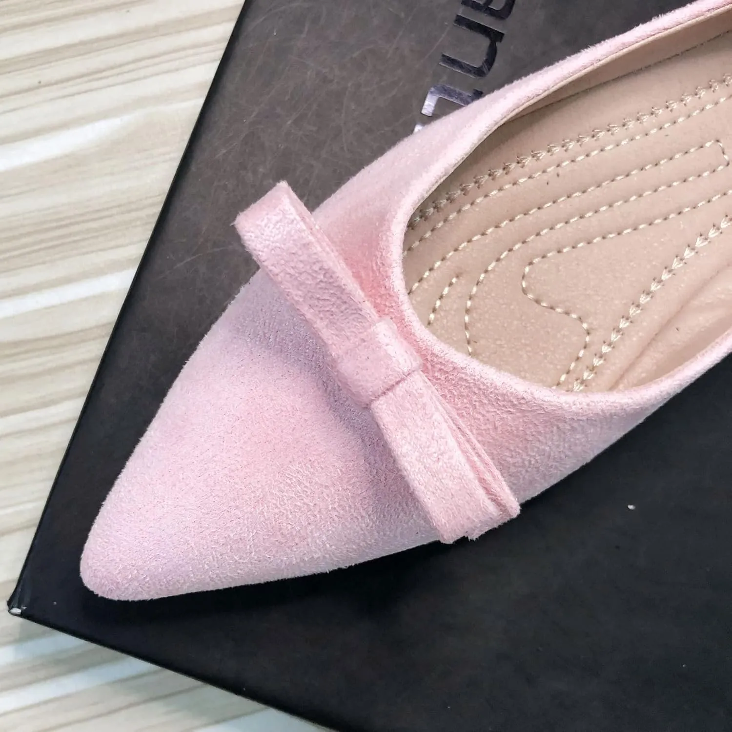 SAILING LU Bowknot Flat Shoes for Women Dressy Slip-ons Loafers Comfortable Moccasins Pointed Toe Ballerina Walking Flats Shoes Wear to Work