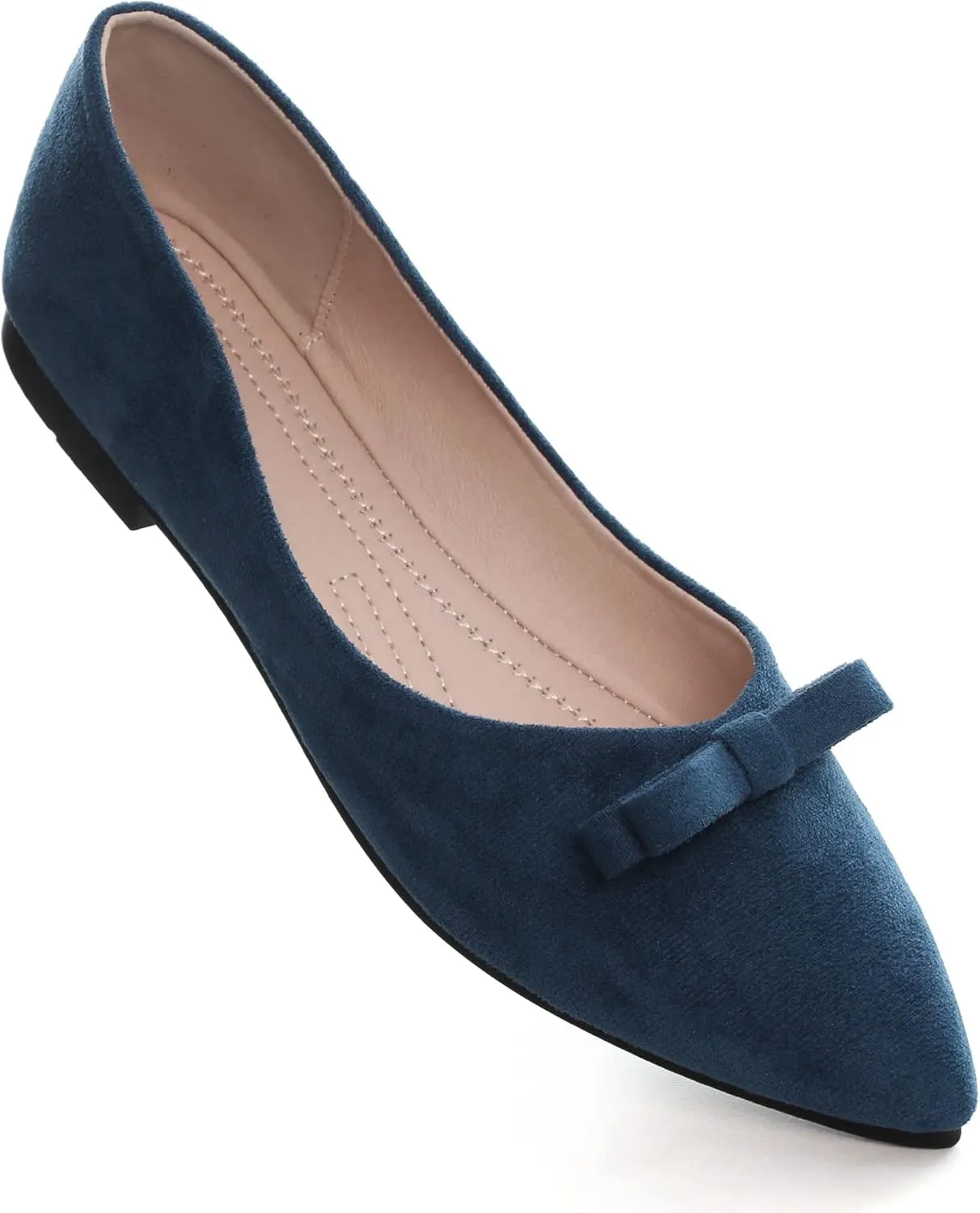 SAILING LU Bowknot Flat Shoes for Women Dressy Slip-ons Loafers Comfortable Moccasins Pointed Toe Ballerina Walking Flats Shoes Wear to Work