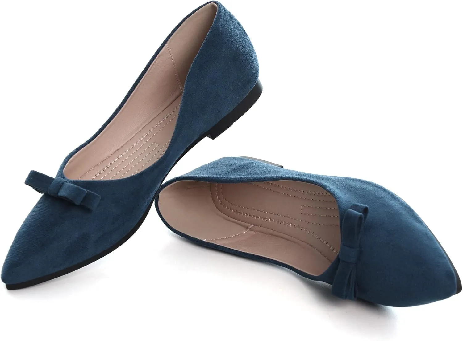 SAILING LU Bowknot Flat Shoes for Women Dressy Slip-ons Loafers Comfortable Moccasins Pointed Toe Ballerina Walking Flats Shoes Wear to Work