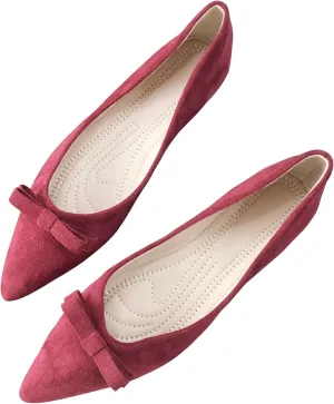 SAILING LU Bowknot Flat Shoes for Women Dressy Slip-ons Loafers Comfortable Moccasins Pointed Toe Ballerina Walking Flats Shoes Wear to Work
