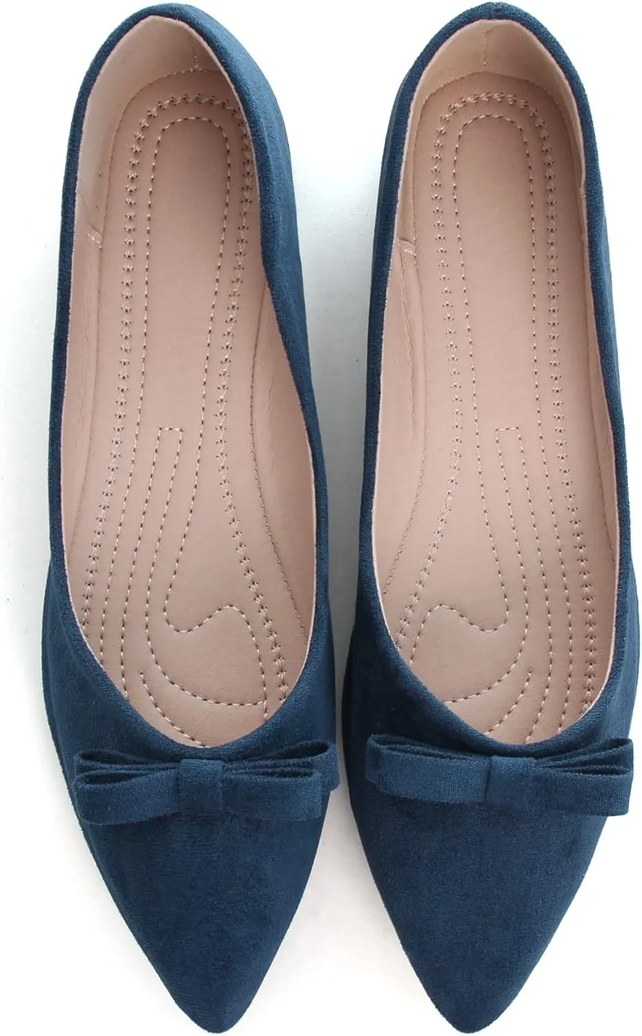 SAILING LU Bowknot Flat Shoes for Women Dressy Slip-ons Loafers Comfortable Moccasins Pointed Toe Ballerina Walking Flats Shoes Wear to Work