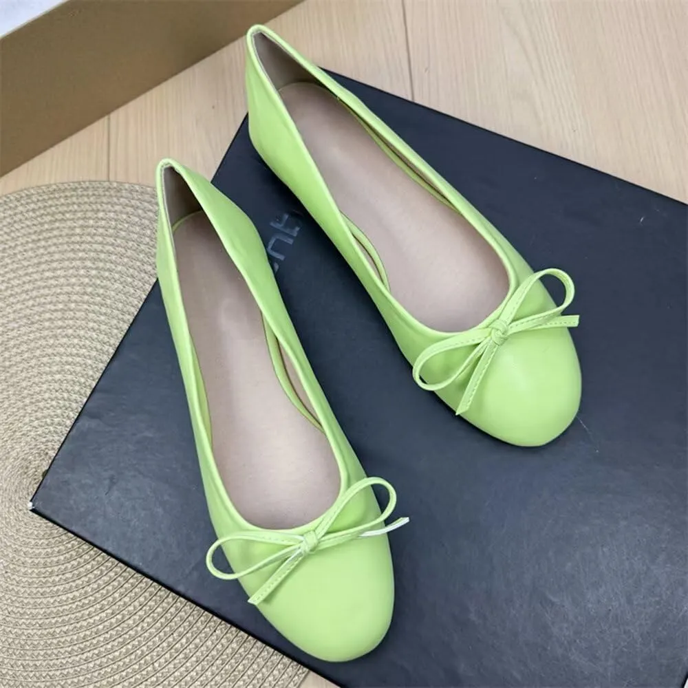 SAILING LU Women's Cute Bow-Knot Round Toe Ballet Flats Dressy Comfortable Flat Shoes Wedding Party Flats Elegant Slip On Loafers