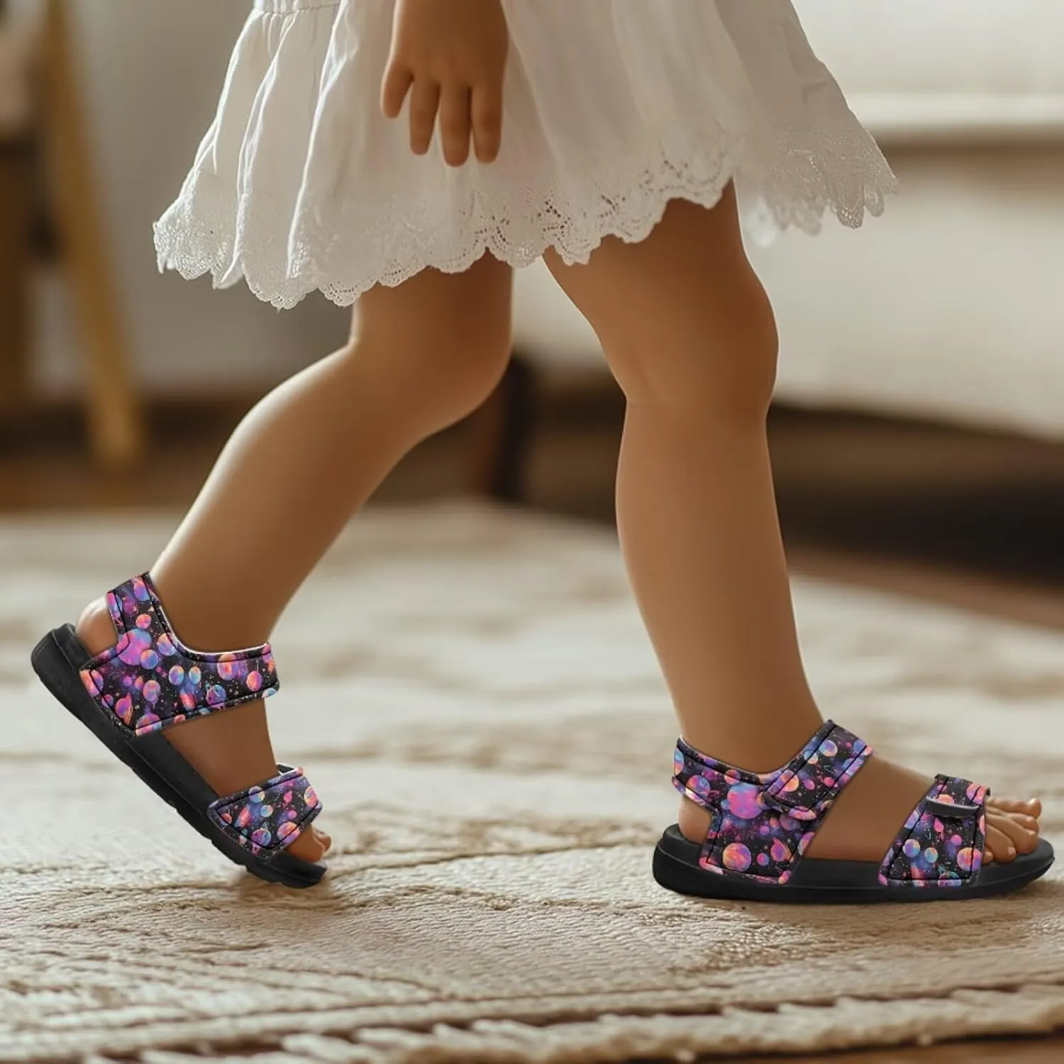 Sandals for Kids Boy Girls Summer Shoes Slide Sandals with Adjustable Strap Toddler Shoes Open Toe Slides