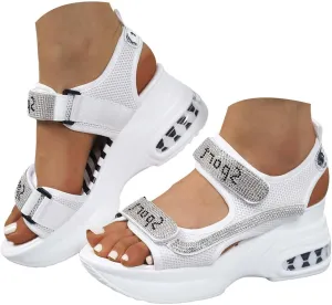 Sandals for Women Summer Beach Slides Adjustable Buckle Ankle Strap Cork Heeled Wedges Casual Dress Shoes
