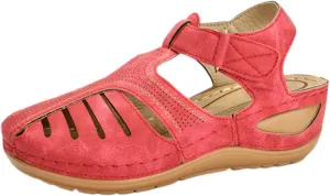 Sandals Women Bohemia Gladiator Dressy Summer Closed Toe Wedge Shoes Platform Sandals Vintage Casual Hollow Out Orthopedic Comfort Ankle Strap Slip on Platform Sandal Ladies Shoes 2025