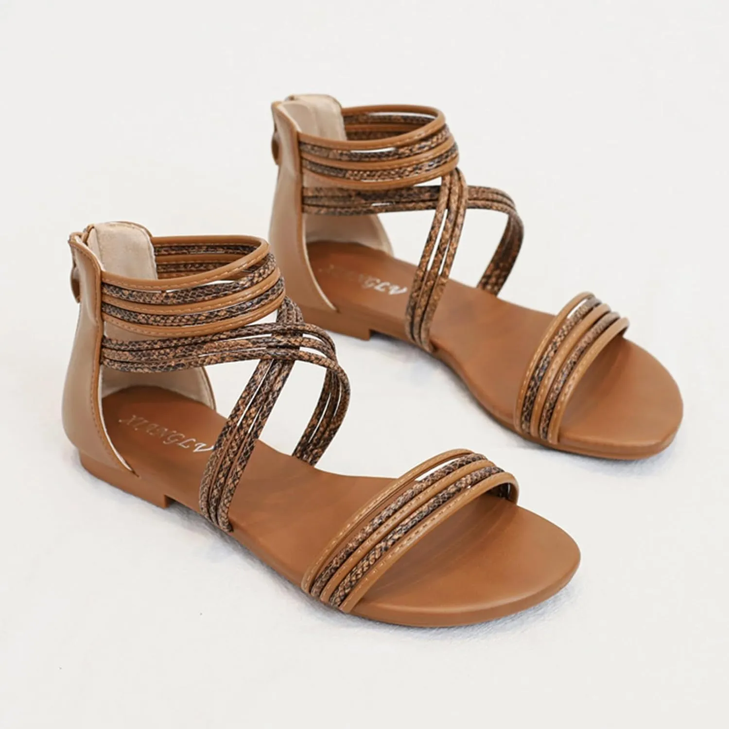 Sandals Women Dressy Summer Flat Strappy Cute Casual Beach Shoes Elastic String Thong Ankle Strap Flip Flops Gladiator Shoes Black Girls Fisherman Cross 2025