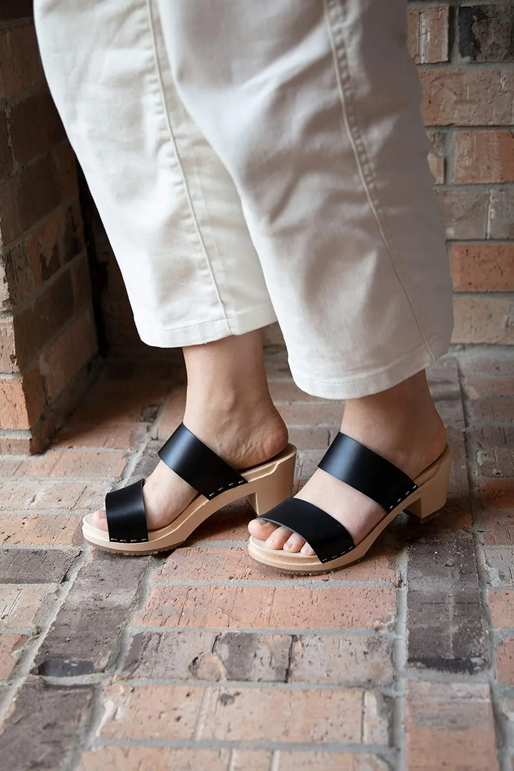 Sandgrens Handmade Swedish Wood Clogs for Women, High Heel Sandals | Stockholm High