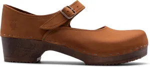 Sandgrens Handmade Swedish Wood Clogs for Women, Low Heel Sandals | Mary Jane