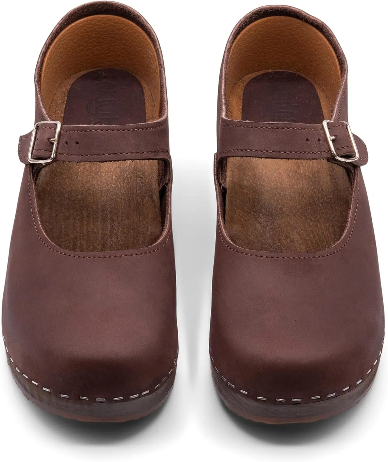 Sandgrens Handmade Swedish Wood Clogs for Women, Low Heel Sandals | Mary Jane
