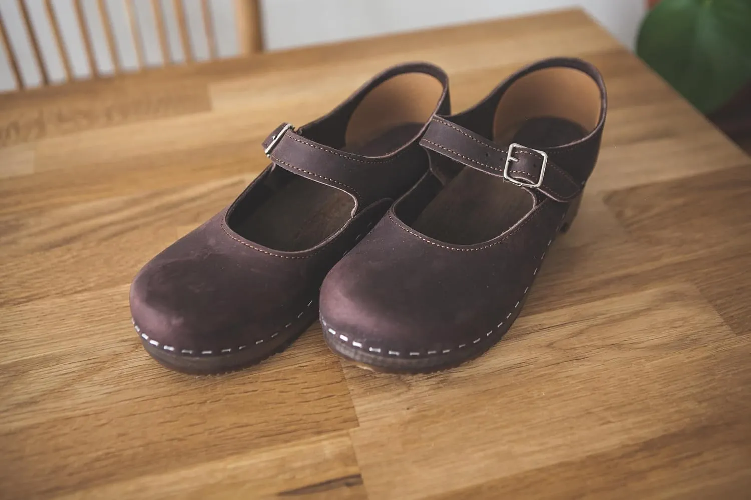 Sandgrens Handmade Swedish Wood Clogs for Women, Low Heel Sandals | Mary Jane