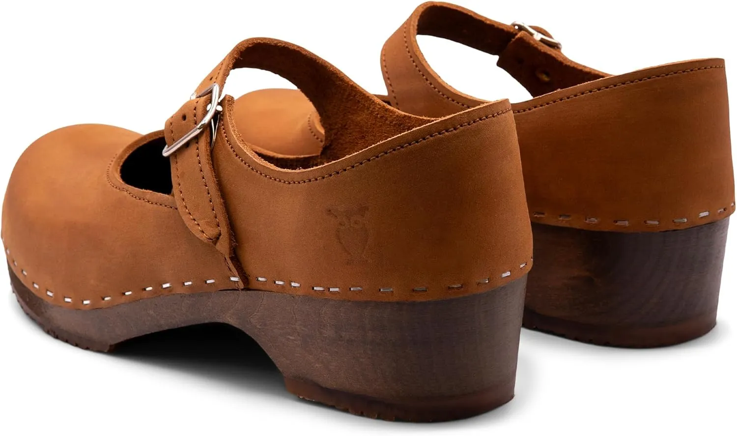 Sandgrens Handmade Swedish Wood Clogs for Women, Low Heel Sandals | Mary Jane